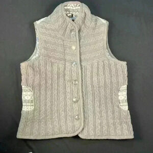 Bob Timley aka women’s sweater vest zipper and button closure pockets size XL